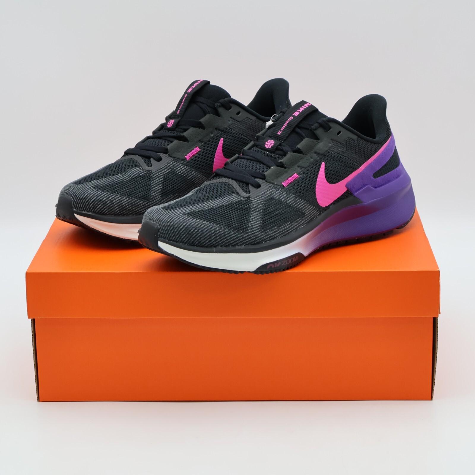 DJ7883-010 Nike Structure 25 Черный Антрацит Полевой Фиолетовый Лазерный Фуксия (Мужской) 8.5