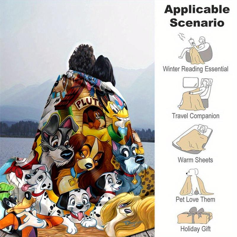 1 unidad, Manta de sofá Disney Dogs Suave y Acogedora Decoración para el Hogar para Sofá, Cama, Coche, Viaje, Camping, Oficina Siesta Regalo Perfecto para Amantes de los Perros