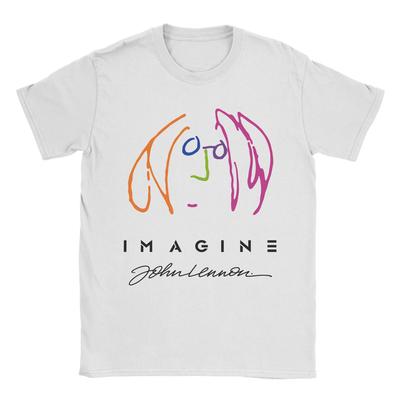 JOHN LENNON IMAGINE PROMO T-shirt voor Heren Vrije Tijd 100% Katoen T-shirts Ronde Hals Korte Mouw T-shirt 4XL 5XL Kleding