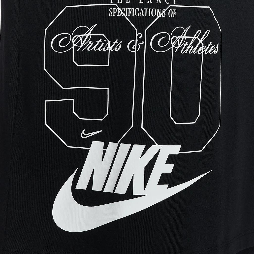 Nike Abbigliamento sportivo Comodo Pullover con logo a lettere Maglietta a maniche corte Top da donna Nero HJ2994-010