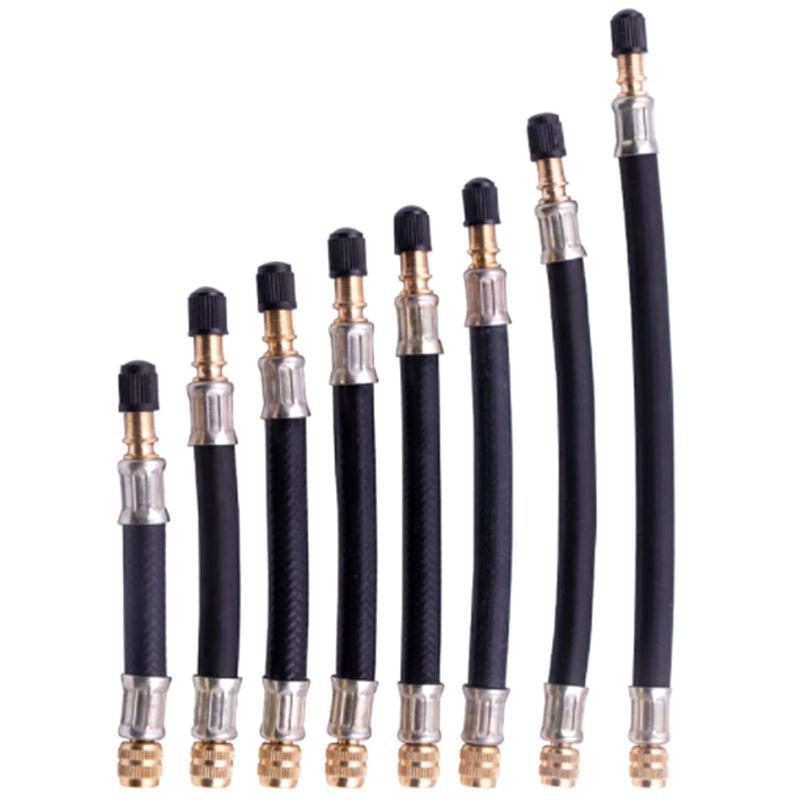 1Pcs Car Wheels Tyre Valve Stems Extensions Tube Adapter Various Braided Flexible Hose Tire Valve Inflatable Rubber Hose