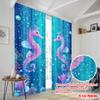 2pcs,2D plane printing Curtain Fabric Dreamy Seahorses Versatile Fabric (without rod) Festive Perfect for Study, Living Room,
