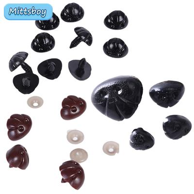 Bricolaje 10 Piezas 5/12/20MM Nariz de Perro Accesorio Liso Enchufe Animal Plástico Nariz Personalizada Juguete de Ganchillo Suministro para Hacer Muñecas Muñeco de Peluche
