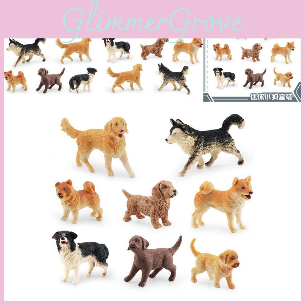 Charming Mini Dog Figurine Collection Realistic Pvc Husky Golden Retriever Shiba Inu Model
