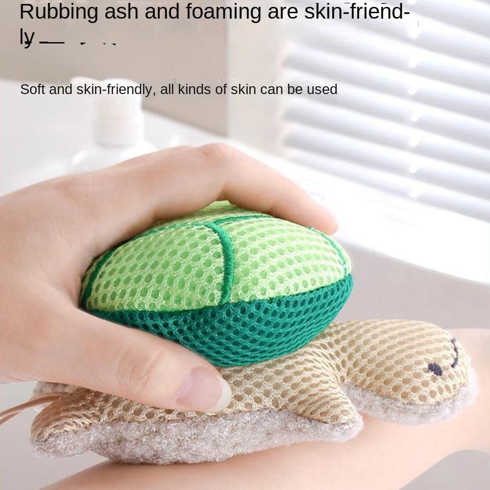 Double-sided Turtle Bath Ball Soft Rich Bubble Bath Towel Scrubber  Bathroom Accessories