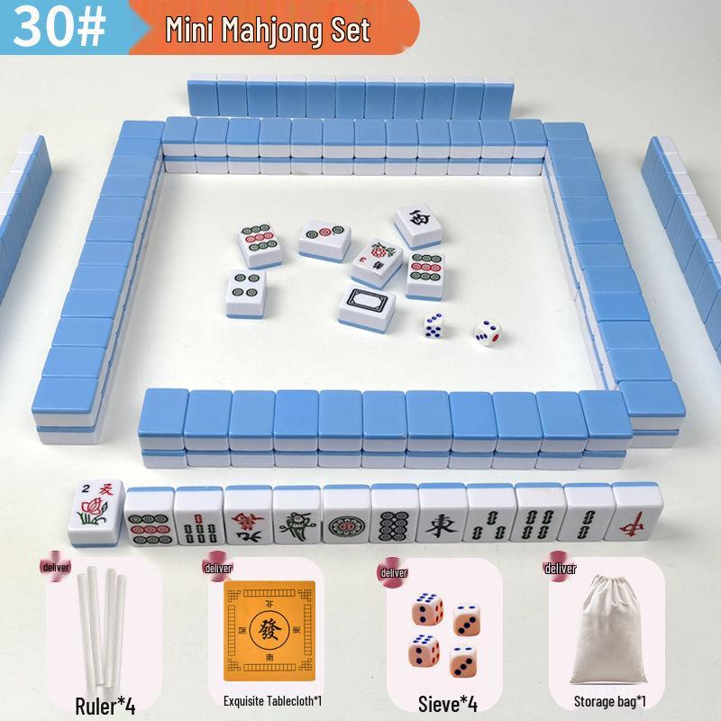 Compact Hand-Rubbed Mini Mahjong Set for Travel & Outdoor Use