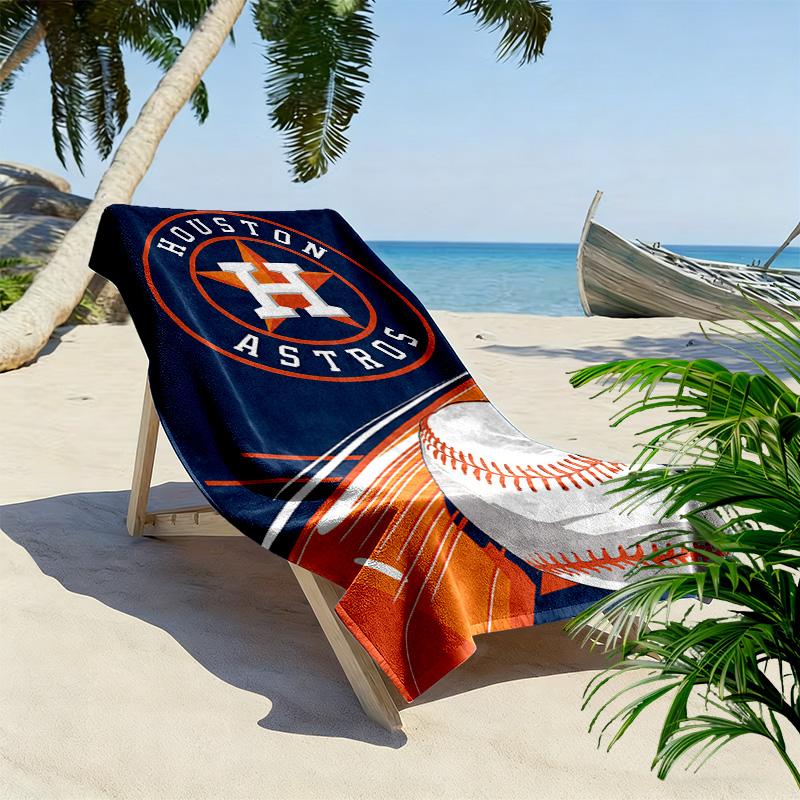 Houston Astros Print Beach Towel, Large Soft Quick Dry Towel for Beach Camping Swimming