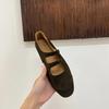 Retro brown square head Mary Jane shoes ballet shoes women's 2025 new Korean version French light mouth single shoes women's shoes