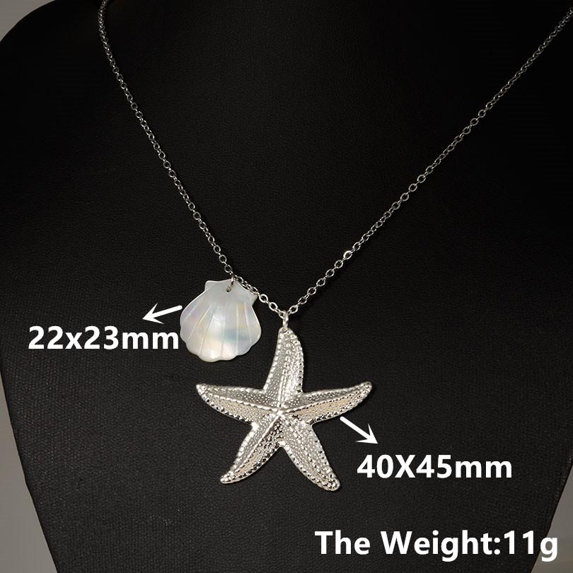 1Pc Stainless Steel Animal Starfish Turtle Octopus Seahorse Pendant Necklaces Vintage Summer Conch Shell Women Collar Jewelry