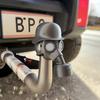 Luminous Trailer Hitch Cover With Steel Helmet And Gas Mask Glow In The Dark 3D Printed Trailer Hitch Ball Cover Dust Plug