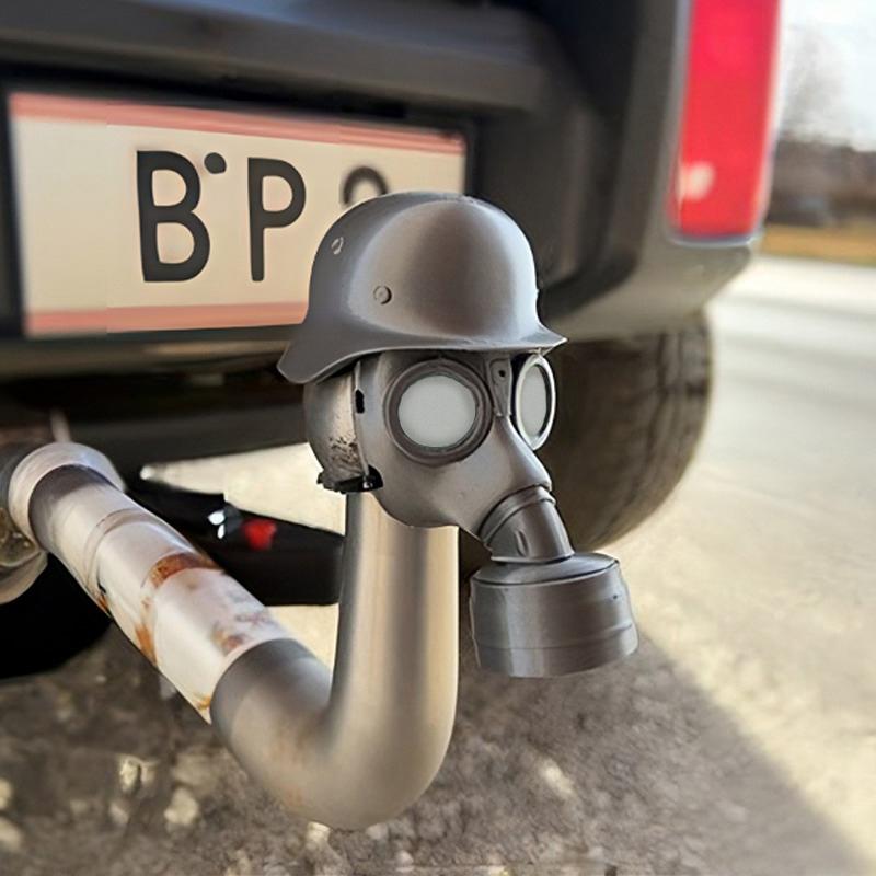 Luminous Trailer Hitch Cover With Steel Helmet And Gas Mask Glow In The Dark 3D Printed Trailer Hitch Ball Cover Dust Plug