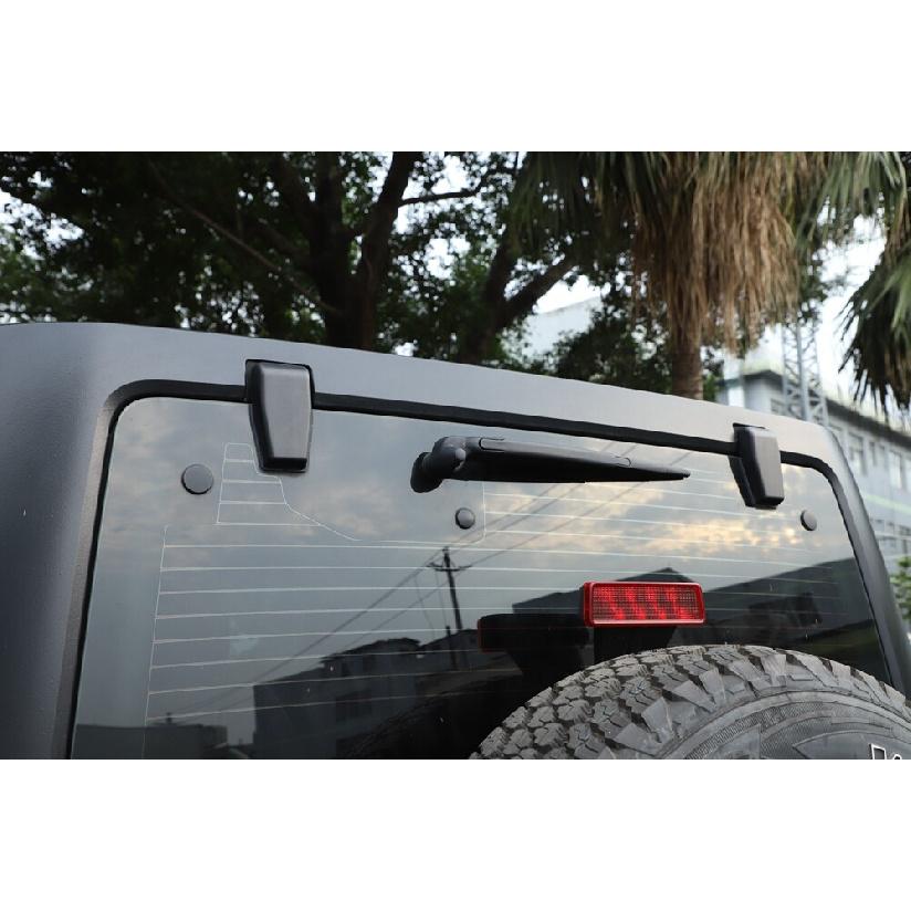 Rear Window Windshield Wiper Cover Trim Bezels For Jeep Wrangler JK 07-17 Carbon