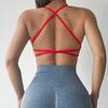 Damen Sport-BH Gepolstert Überkreuzter Rücken Rückenfrei Sport-BH Für Yoga Fitness