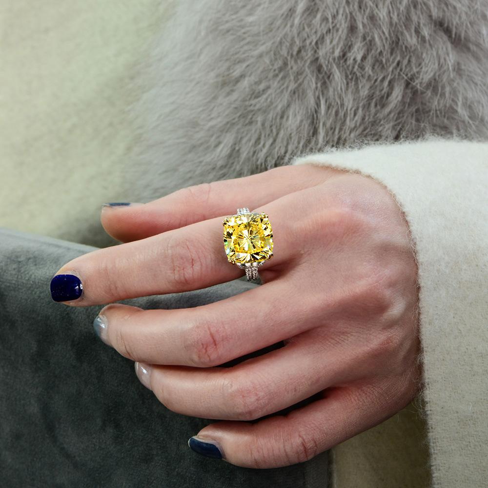 Tancise Classic 925 Sterling Silver  Zircon Ring Ladies Jewelry Wedding Promise   Party Gift
