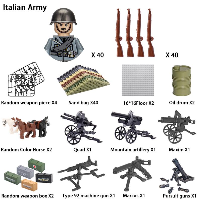24 ks/šarže Postavičky vojáků WW2 Stavebnice vojáků WW2 Stavebnice postaviček vojáků Dětské sváteční dárkové hračky