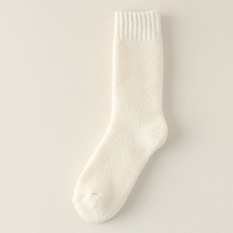 Autumn and Winter Thickened Men's Solid Color Loop Warm Mid-calf Socks, Loose-fitting Socks, Men's Thickened Towel Snow Socks, Floor Socks