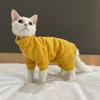 Fleece Coat for Sphynx Cat Warm Sweatshirt 4-legged Jumpsuit for Kittens Dogs Soft Loungewear for Male Cat Devon Rex Sweater