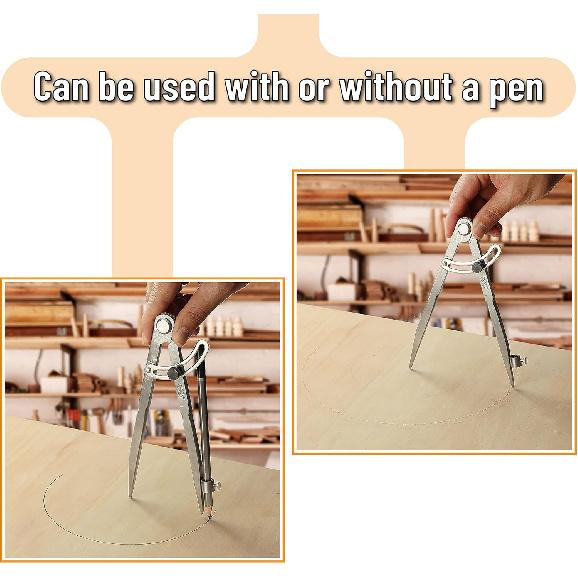 Mr. Pen- Professional Compass for Woodworking, 8 Inch Compass with Wing