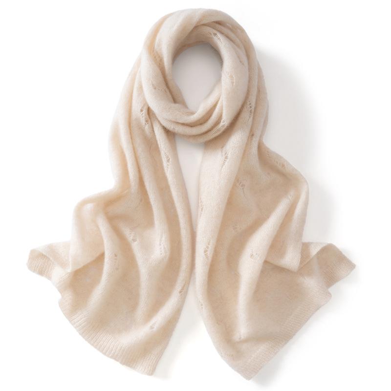 Women s 100% Pure Cashmere Knitted Scarf - New Style, Fashionable, Hollow Design, Warm Neckwear