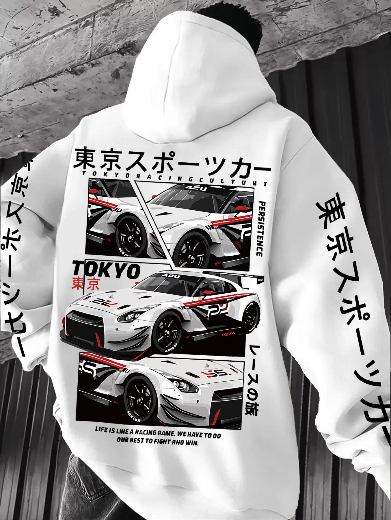Japanische Rennkultur Inspirierendes Zitat Hoodie Für Männer Hip Hop Sport, Outdoor Täglich Hautfreundlich Lockerer Pullover XL schwarz