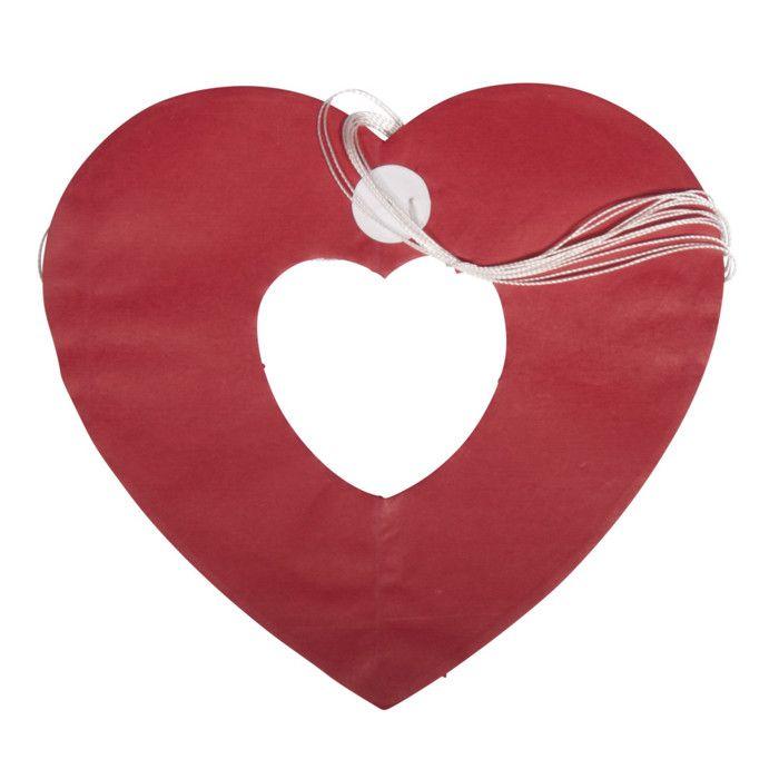 Guirlande en papier Coeur silhouette, rouge classique, 300x17,5x17cm, 1 pce.