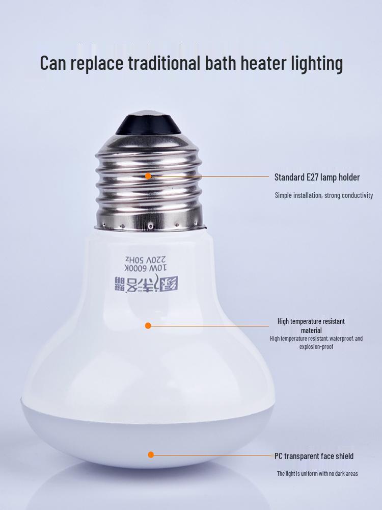 Yuba Waterproof Explosion-Proof LED Bathroom Heating Bulb E27 Screw