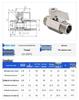 Mini Ball Valve 304 Stainless Steel, Internal/External Thread, 6/4 Points