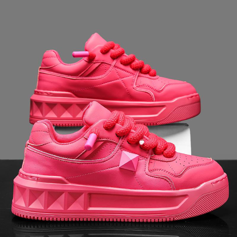 Sneakers da uomo con plateau, nuove e alla moda, 2024, comode e traspiranti, da uomo, firmate, originali, bianche, da uomo.