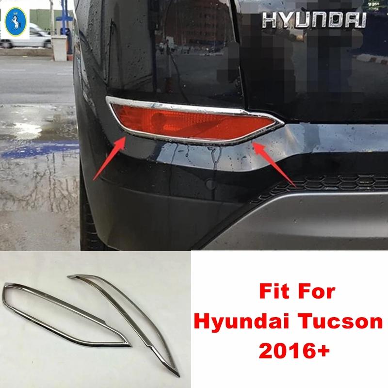 

Chrome Auto Rear Tail Fog Lights Lamp Decor Frame Cover Trim For Hyundai Tucson 2016 2017 2018 Exterior Refit Kit Accessories
