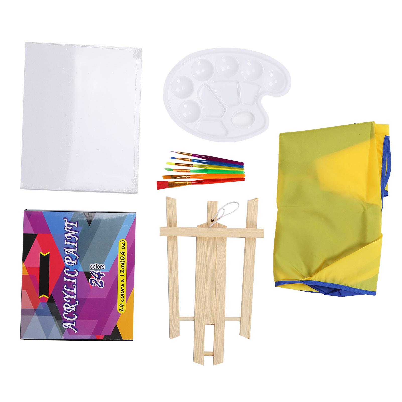 

Детский набор акриловых красок, кисти, палитра, водонепроницаемый халат, детский художественный набор