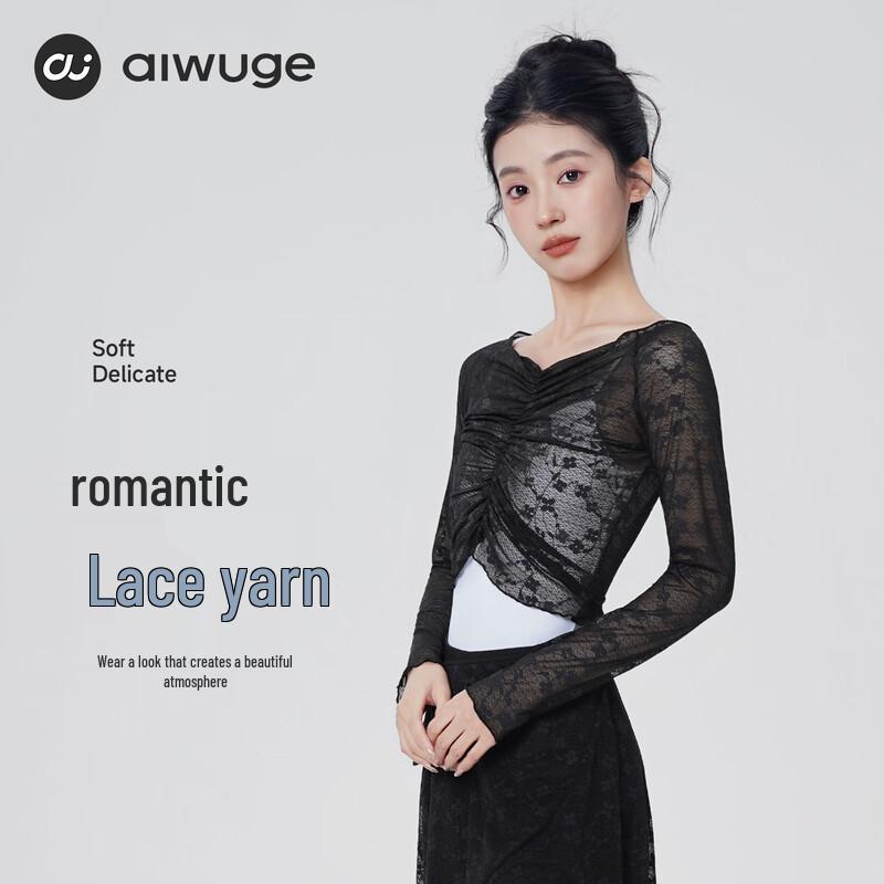 Aiwugo Women s Lace Long Sleeve Dance Shrug M 1890₽
