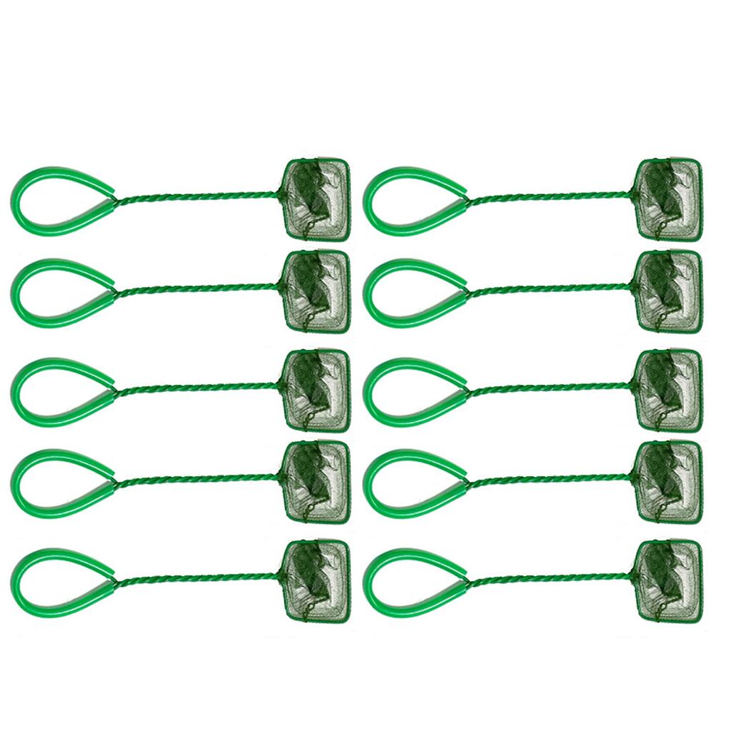 10pcs Aquarium Fish Net Scoop Tool for Safe Catching and Fishtank Cleaning with Ergonomic Handle for Office Home Use