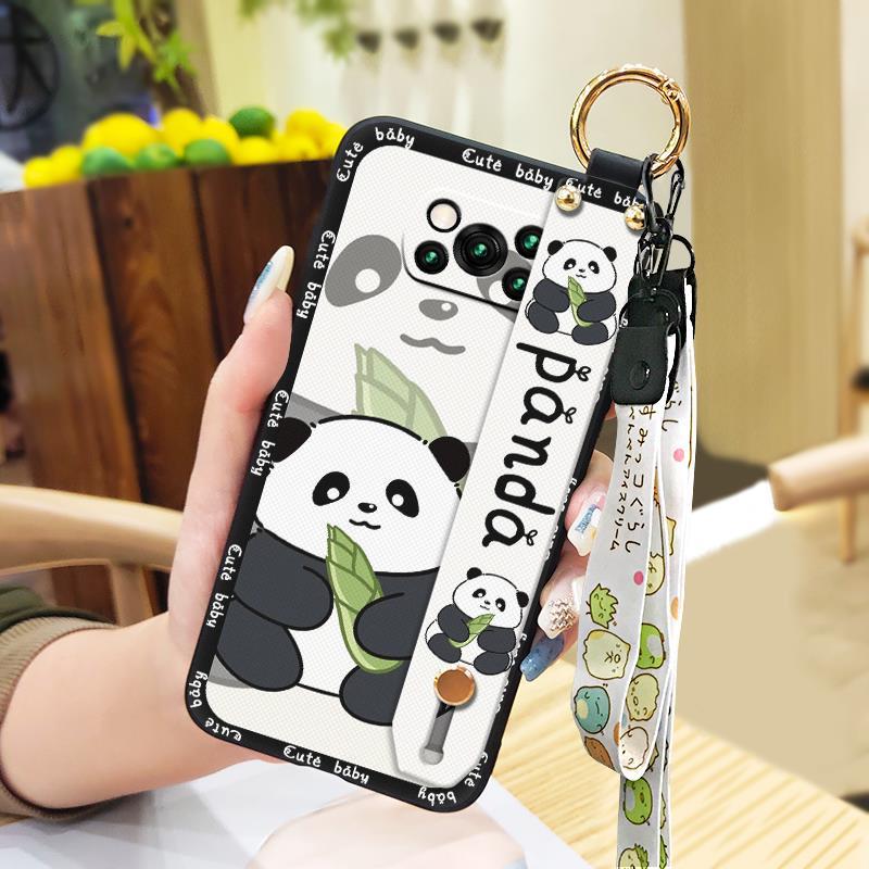 Dirt-resistant Wrist Strap Phone Case For Xiaomi Poco X3 NFC/X3 Pro Durable Cartoon Shockproof Waterproof Protective