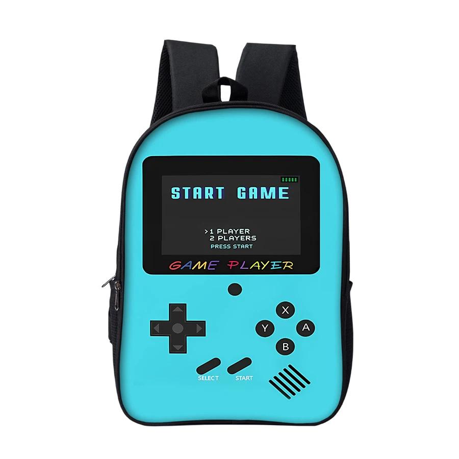 16,5-inch Gaming Console Rugzak met Koptelefoonaansluiting voor Jongens/Meisjes Beste Cadeaus 2D Platte Cartoon Schooltas voor Kinderen Boekentas