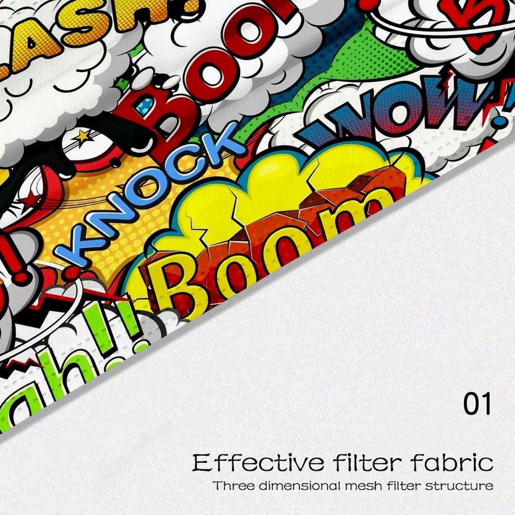 50pcs Kids Outdoor Cartoon Mask Droplet And Fog Prevention Transparent Face