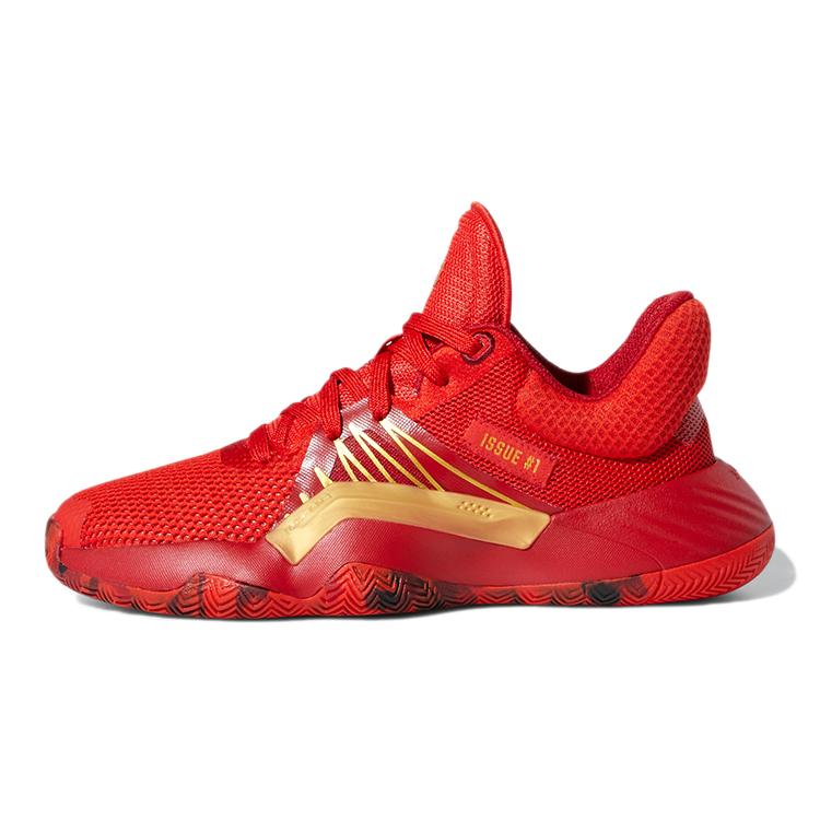 

Adidas D.O.N. Issue #1 J Slip Resistant And Breathable Low top Performance Basketball Shoes Red Gold Teenagers EF2935 36⅔