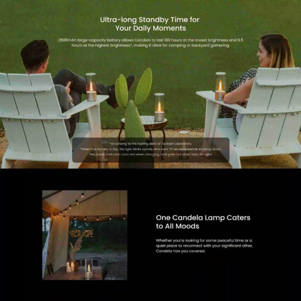Type C Rechargeable Candle Lamp 1800K Warm Light Atmosphere Light LED Night Light  1800K Warm Light