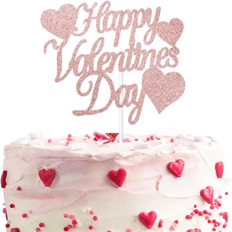 30/10Pcs Happy Valentines Day Cupcake Toppers Festival Cake Flag Valentine's Day Party Cake Decorations for Weddings Engagements