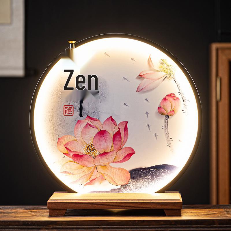 

Китайская керамическая статуя бодхисаттвы Авалокитешвары с сутрой - Украшение для дома или прихожей со световым кольцом