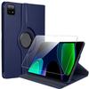 Case + Tempered Glass for Xiaomi Pad 6 / 6 Pro, 360° Rotating Multi-Angle Leather Effect Navy Blue