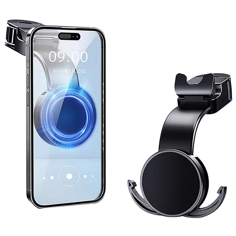 Z292 Multifunctional Magnetic Flexible Adjustable Height Car Seat Headrest Phone Holder with Hanging Hooks for Universal Magnetic чёрный