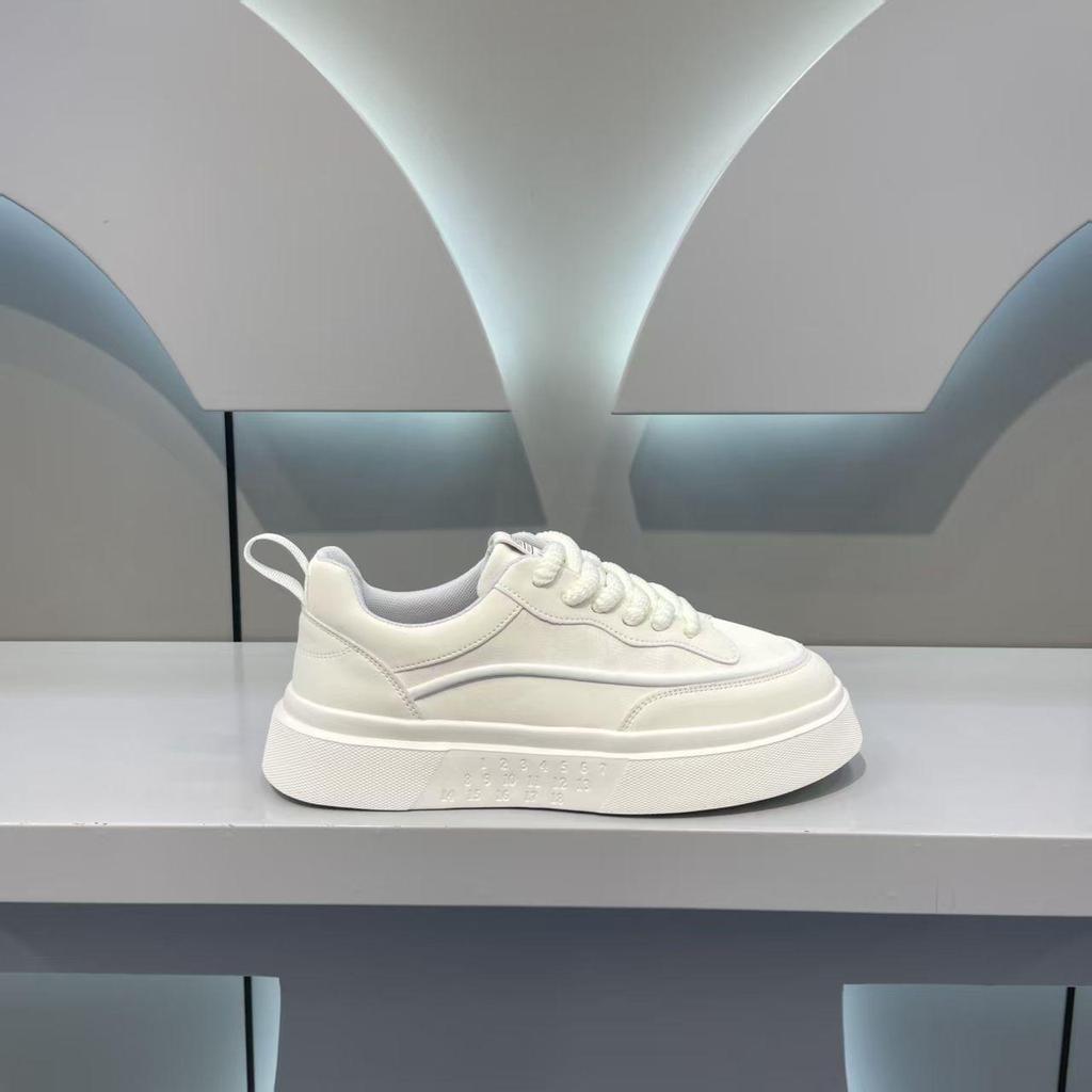 Summer 2025 Men's Breathable Sneakers, Versatile White Casual Sports Shoes with Thick Soles