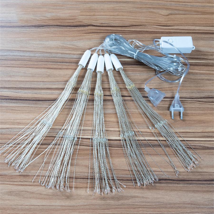 5Pack 600 LED Fireworks Lamps Christmas Dandelion Fairy Light 8 Modes Waterproof Hanging Starburst Light for Home Garden Decor