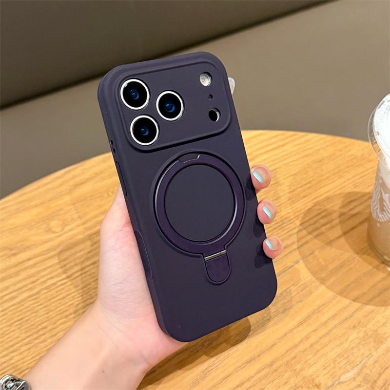 Luxury Liquid Soft Silicone Ring Stand Holder Magnetic For Magsafe Cases For iPhone 17 16 15 14 Plus 13 12 Pro Max 11 Air Cover