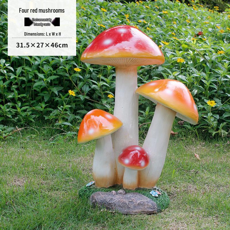 Resin Mushroom Ornaments for Outdoor Garden and Lawn Decor