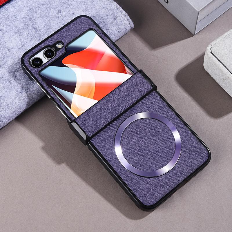 Samsung Z Flip7/6/5 Fabric Texture Magnetic Case with Screen Protection