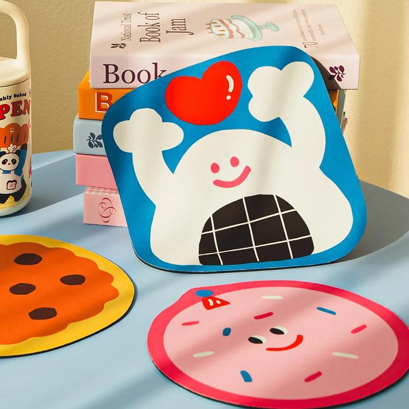 Cartoon Food Coasters Round Diatomite Heat Insulating Mats Household Table Absorbent Non-slip Coaster Home Accessories Kitchen