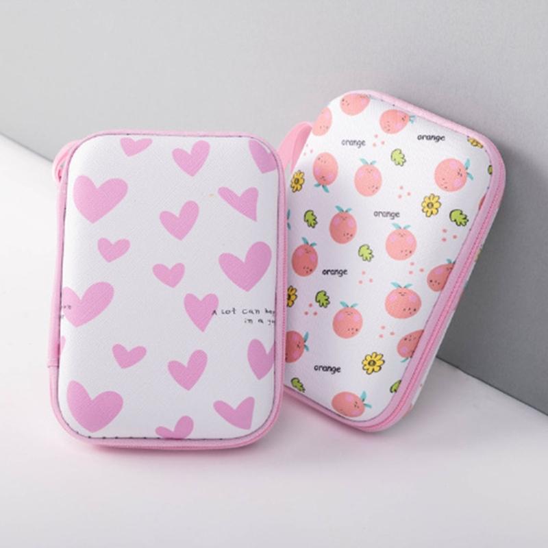 Bright Cartoon Pattern EVA Organizers Bag With Grid Compartments Smooth Zippers Portable For Office Travel