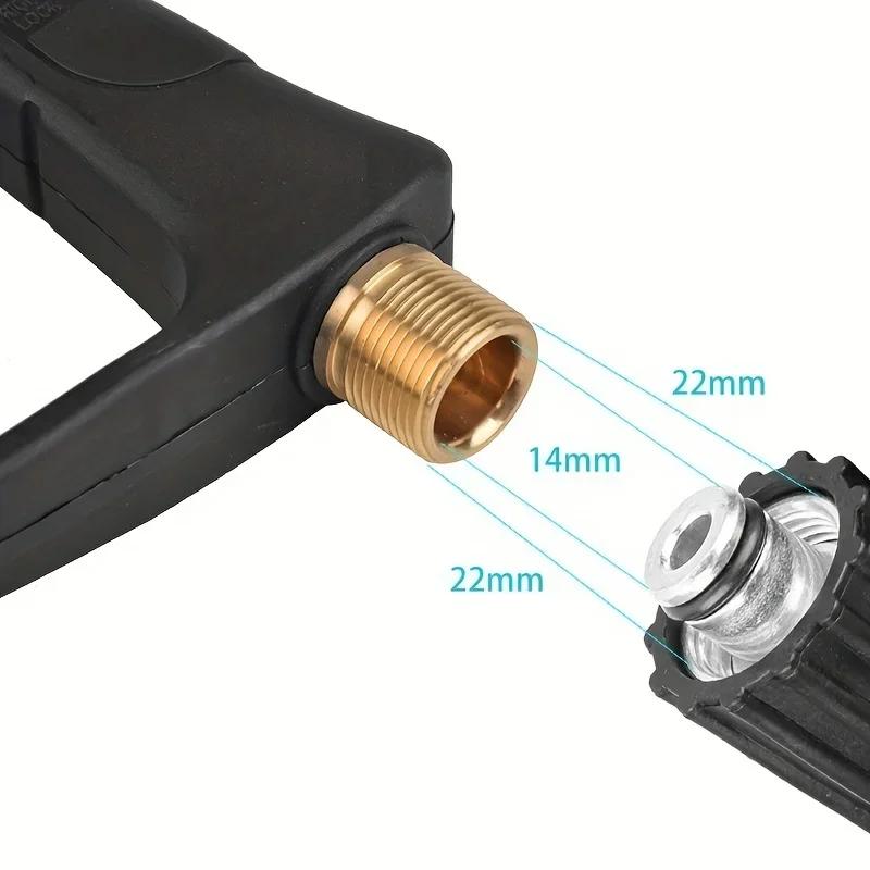 High Pressure Hose Nozzle, High Pressure Cleaning Machine, 3000 PSI Max With 5 Colors Quick Connect Nozzles M22 Hose Connector 3