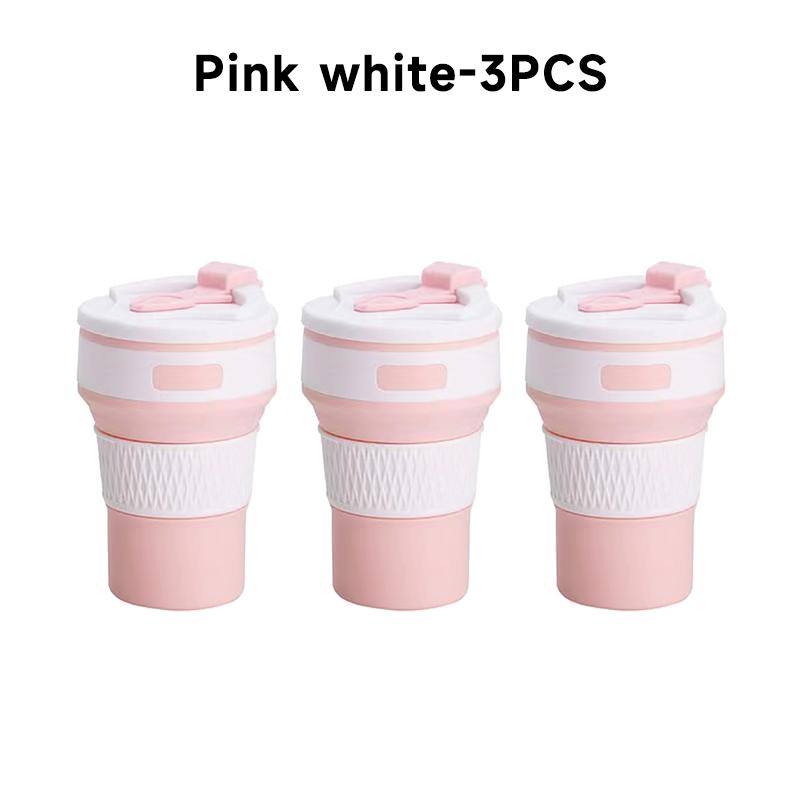 350ML/500ML Silicone Folding Cup Collapsible Mug With Cover Coffee Travel Outdoors Portable Water Drinking Tea Cups